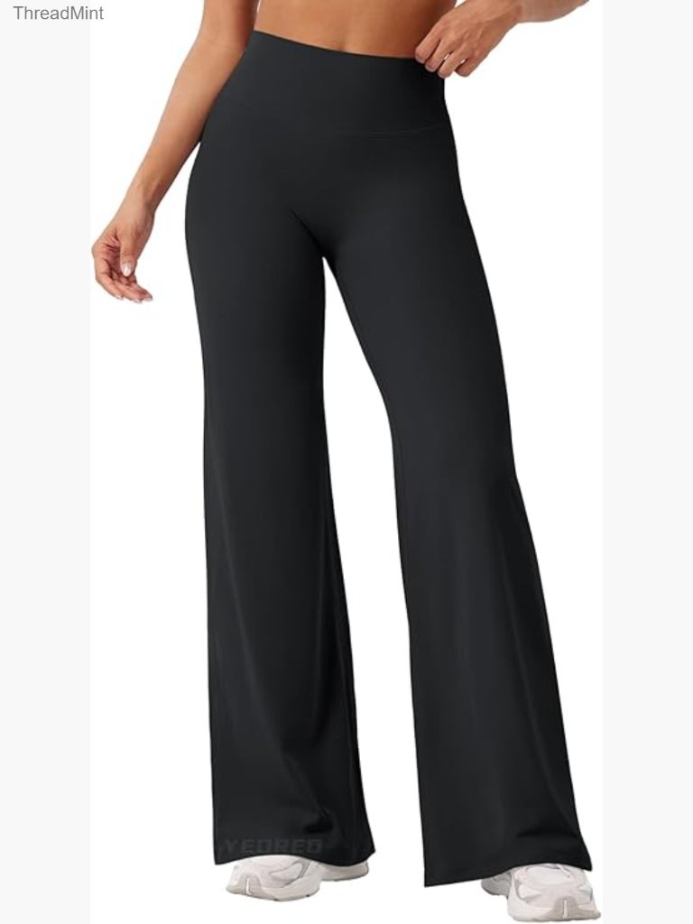 High Waist Straight Leg Yoga Pants No Front Seam Sweat Wicking Leggings
